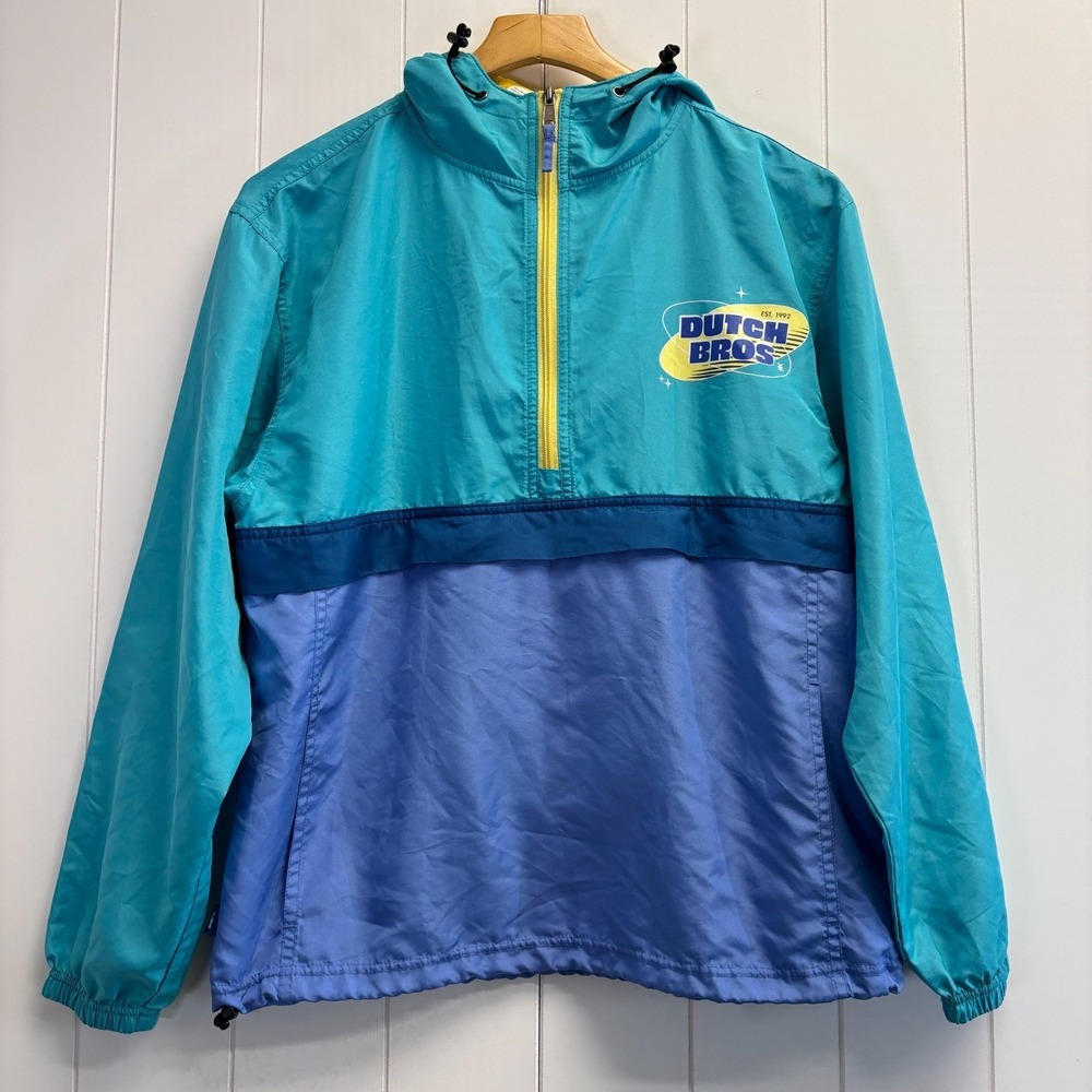 Dutch Bros Coffee Womens Streetwear Windbreaker Jacket Size S Colorblock Classic